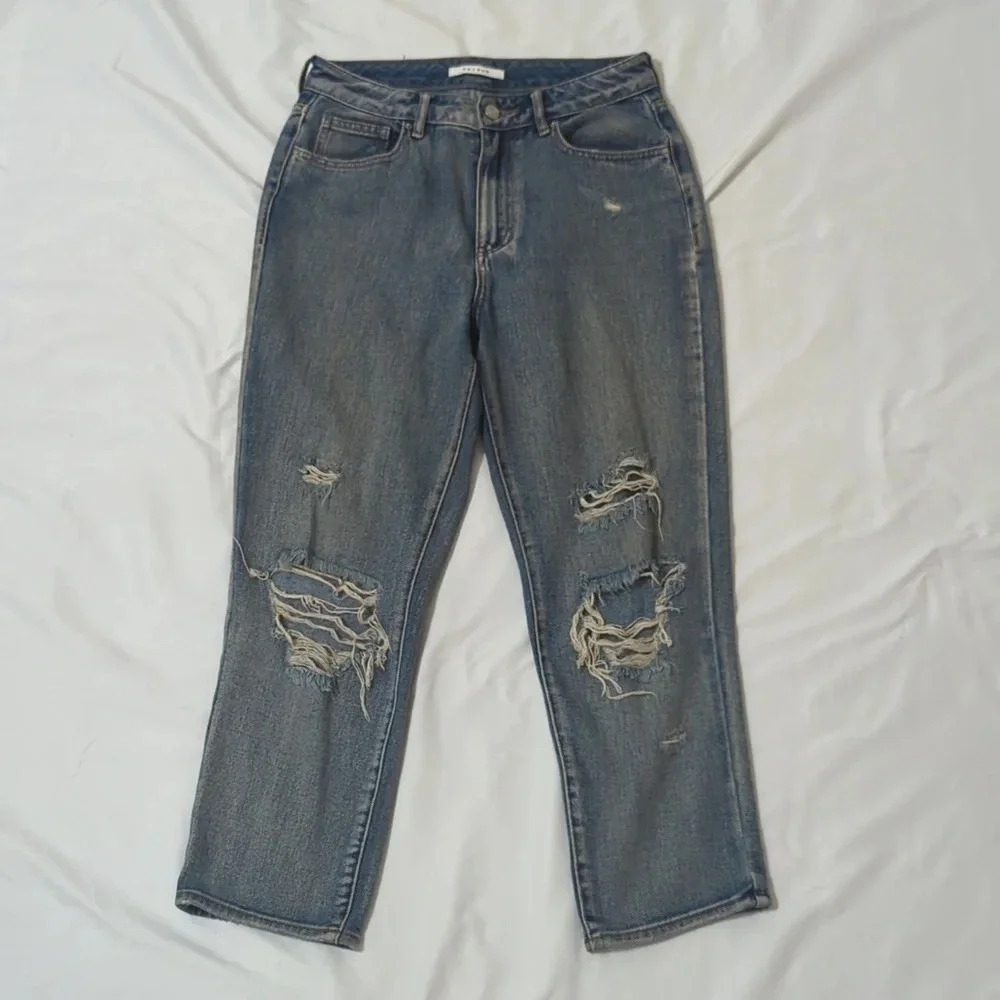 Pacsun Distressed Mom Jean, Color Blue Size 26S